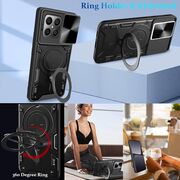 Husa pentru  Honor 70 Lite cu protecție pentru cameră și suport magnetic integrat Ring Shockproof, negru