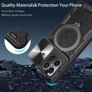 Husa pentru  Honor 70 Lite cu protecție pentru cameră și suport magnetic integrat Ring Shockproof, negru