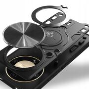 Husa pentru  Honor Magic 5 Lite cu protecție pentru cameră și suport magnetic integrat Ring Shockproof, negru