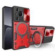 Husa pentru  Huawei Pura 70 Pro cu protecție pentru cameră și suport magnetic integrat Ring Shockproof, rosu