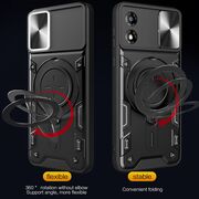 Husa pentru  Motorola Moto E13 cu protecție pentru cameră și suport magnetic integrat Ring Shockproof, rose gold
