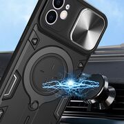 Husa pentru  iPhone 11 cu protecție pentru cameră și suport magnetic integrat Ring Shockproof, mov