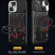 Husa pentru  iPhone 12 Pro Max cu protecție pentru cameră și suport magnetic integrat Ring Shockproof, albastru