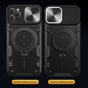 Husa pentru  iPhone 12 Pro Max cu protecție pentru cameră și suport magnetic integrat Ring Shockproof, mov