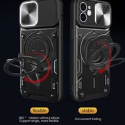 Husa pentru iPhone 12 cu protecție pentru cameră și suport magnetic integrat Ring Shockproof, mov