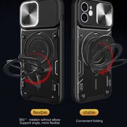 Husa pentru iPhone 12 cu protecție pentru cameră și suport magnetic integrat Ring Shockproof, rosu