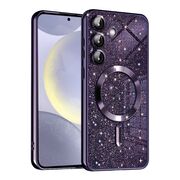 Husa pentru  Samsung Galaxy S24+ Plus cu MagSafe Sparkle Glare Detachable Layer, cu protectie lentile - mov