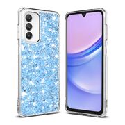 Husa pentru  Samsung Galaxy A15 cu sclipici Liquid Crystal Glitter, albastru