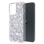 Husa pentru  Motorola Moto E14 cu sclipici Liquid Crystal Glitter, argintiu