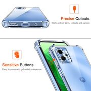 Pachet 360: Folie din sticla + Husa Motorola Moto E14 Anti-Shock 1.5mm, reinforced 4 corners, transparent