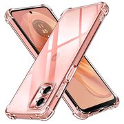 Pachet 360: Folie din sticla + Husa Motorola Moto E14 Anti-Shock 1.5mm, reinforced 4 corners, transparent