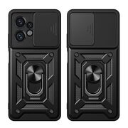 Husa pentru  Motorola Moto E14 Ring Armor Kickstand Tough Rugged Cover cu protectie camera, verde