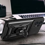Husa pentru  Motorola Moto E14 Ring Armor Kickstand Tough Rugged Cover cu protectie camera, albastru