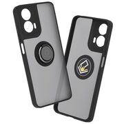 Husa Motorola Moto E14 Techsuit Glinth cu inel suport stand magnetic, negru