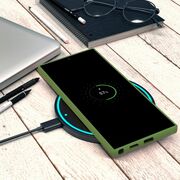 Husa pentru  Samsung Galaxy S24 Ultra Liquid Silicone, subțire, captusita cu microfibra, anti amprentă, protectie cameră foto, verde