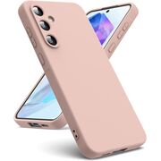Husa pentru  Samsung Galaxy S24 Liquid Silicone, subțire, captusita cu microfibra, anti amprentă, protectie cameră foto, roz