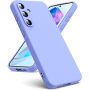 Husa pentru  Samsung Galaxy S24 Liquid Silicone, subțire, captusita cu microfibra, anti amprentă, protectie cameră foto, mov