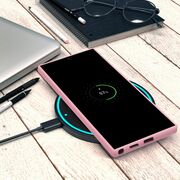 Husa pentru  Samsung Galaxy S24 Ultra Liquid Silicone, subțire, captusita cu microfibra, anti amprentă, protectie cameră foto, roz
