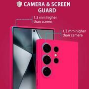 Husa pentru  Samsung Galaxy S24 Ultra Liquid Silicone, subțire, captusita cu microfibra, anti amprentă, protectie cameră foto, fucsia