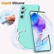 Husa pentru  Samsung Galaxy S24 Liquid Silicone, subțire, captusita cu microfibra, anti amprentă, protectie cameră foto, verde deschis