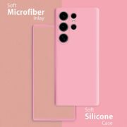 Husa pentru  Samsung Galaxy S24 Ultra Liquid Silicone, subțire, captusita cu microfibra, anti amprentă, protectie cameră foto, roz