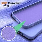 Husa pentru  Samsung Galaxy S24 Liquid Silicone, subțire, captusita cu microfibra, anti amprentă, protectie cameră foto, mov