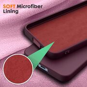 Husa pentru  Samsung Galaxy S24 Liquid Silicone, subțire, captusita cu microfibra, anti amprentă, protectie cameră foto, burgundy