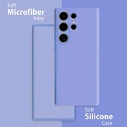 Husa pentru  Samsung Galaxy S24 Ultra Liquid Silicone, subțire, captusita cu microfibra, anti amprentă, protectie cameră foto, lavanda