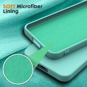 Husa pentru  Samsung Galaxy S24 Liquid Silicone, subțire, captusita cu microfibra, anti amprentă, protectie cameră foto, verde deschis