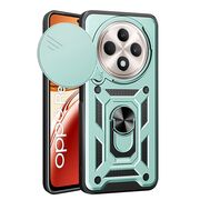 Husa pentru  Oppo Reno 12F, 12FS Ring Armor Kickstand Tough Rugged Cover cu protectie camera, verde