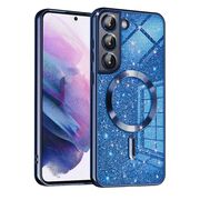 Husa pentru  Samsung Galaxy S21 FE cu MagSafe Sparkle Glare Detachable Layer, cu protectie lentile - albastru