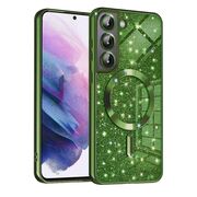 Husa pentru  Samsung Galaxy S21 FE cu MagSafe Sparkle Glare Detachable Layer, cu protectie lentile - verde