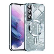 Husa pentru  Samsung Galaxy S22 5G cu MagSafe Sparkle Glare Detachable Layer, cu protectie lentile - blue
