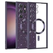 Husa pentru  Samsung Galaxy S23 Ultra 5G cu MagSafe Sparkle Glare Detachable Layer, cu protectie lentile - mov