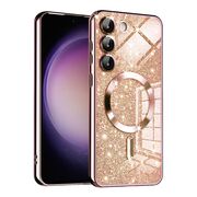 Husa pentru  Samsung Galaxy S23 cu MagSafe Sparkle Glare Detachable Layer, cu protectie lentile - rose gold