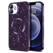 Husa pentru iPhone 12 cu MagSafe Sparkle Glare Detachable Layer, cu protectie lentile - mov