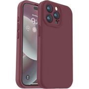 Husa pentru  iPhone 15 Pro Liquid Silicone, subțire, captusita cu microfibra, anti amprentă, protectie cameră foto, burgundy