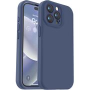 Husa pentru  iPhone 15 Pro Liquid Silicone, subțire, captusita cu microfibra, anti amprentă, protectie cameră foto, albastru