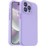 Husa pentru  iPhone 15 Pro Max Liquid Silicone, subțire, captusita cu microfibra, anti amprentă, protectie cameră foto, lavanda