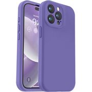 Husa pentru  iPhone 15 Pro Max Liquid Silicone, subțire, captusita cu microfibra, anti amprentă, protectie cameră foto, mov
