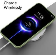 Husa pentru  iPhone 15 Pro Max Liquid Silicone, subțire, captusita cu microfibra, anti amprentă, protectie cameră foto, verde
