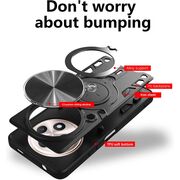 Husa pentru  Oppo Reno 12F, 12FS cu protecție pentru cameră și suport magnetic integrat Ring Shockproof, albastru