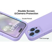 Husa pentru  iPhone 15 Pro Max Liquid Silicone, subțire, captusita cu microfibra, anti amprentă, protectie cameră foto, lavanda