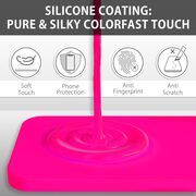 Husa pentru  iPhone 15 Liquid Silicone, subțire, captusita cu microfibra, anti amprentă, protectie cameră foto, fucsia