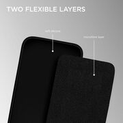 Husa pentru  iPhone 15 Pro Liquid Silicone, subțire, captusita cu microfibra, anti amprentă, protectie cameră foto, negru