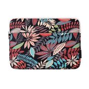 Husa pentru laptop 13-14 inch, eleganta si subtire, compartimente multiple, negru floral