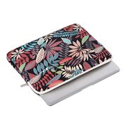 Husa pentru laptop 13-14 inch, eleganta si subtire, compartimente multiple, negru floral