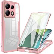 Pachet 360: Husa cu folie integrata pentru  Poco F6 Pro Cover360 fata / spate - roz