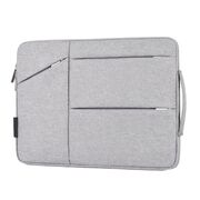 Husa pentru tableta universala 11-13 inch, eleganta si subtire, multiple compartimente si maner, protectie sporita, albastru inchis