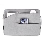 Husa pentru tableta universala 11-13 inch, eleganta si subtire, multiple compartimente si maner, protectie sporita, albastru inchis